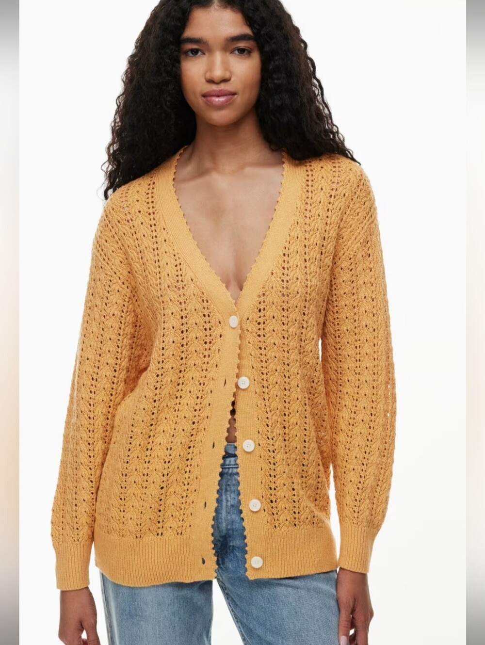 Aritzia Wilfred Reverence Crochet Cardigan 100% Cotton Size M